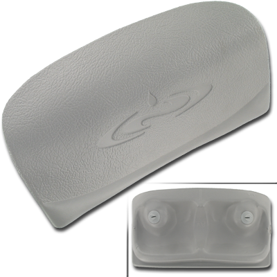Dimension One Curved Pillow with Dimension One Spas Logo - Grey - 01510-420